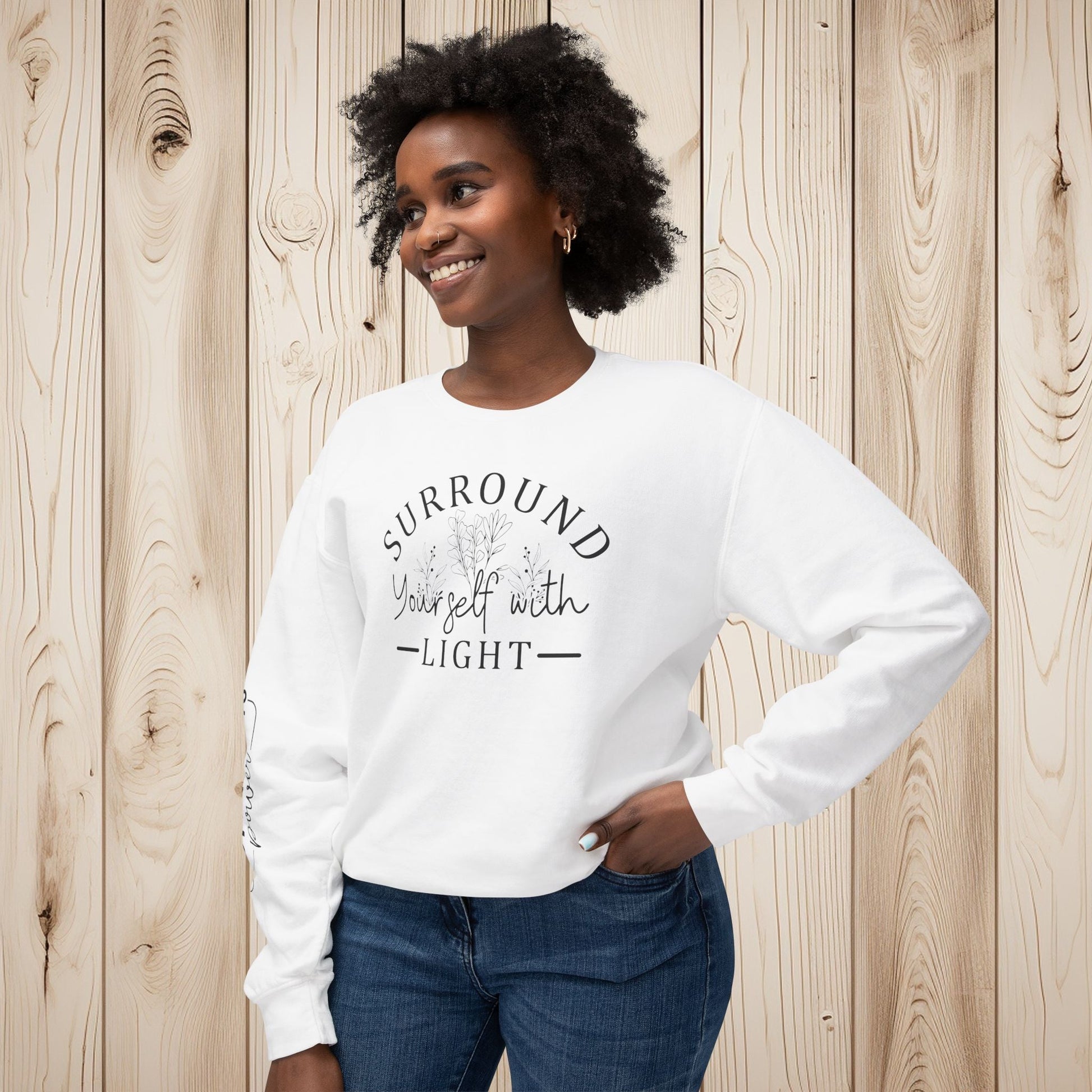 Embrace the Light Unisex Lightweight Crewneck Sweatshirt - EternalAscension