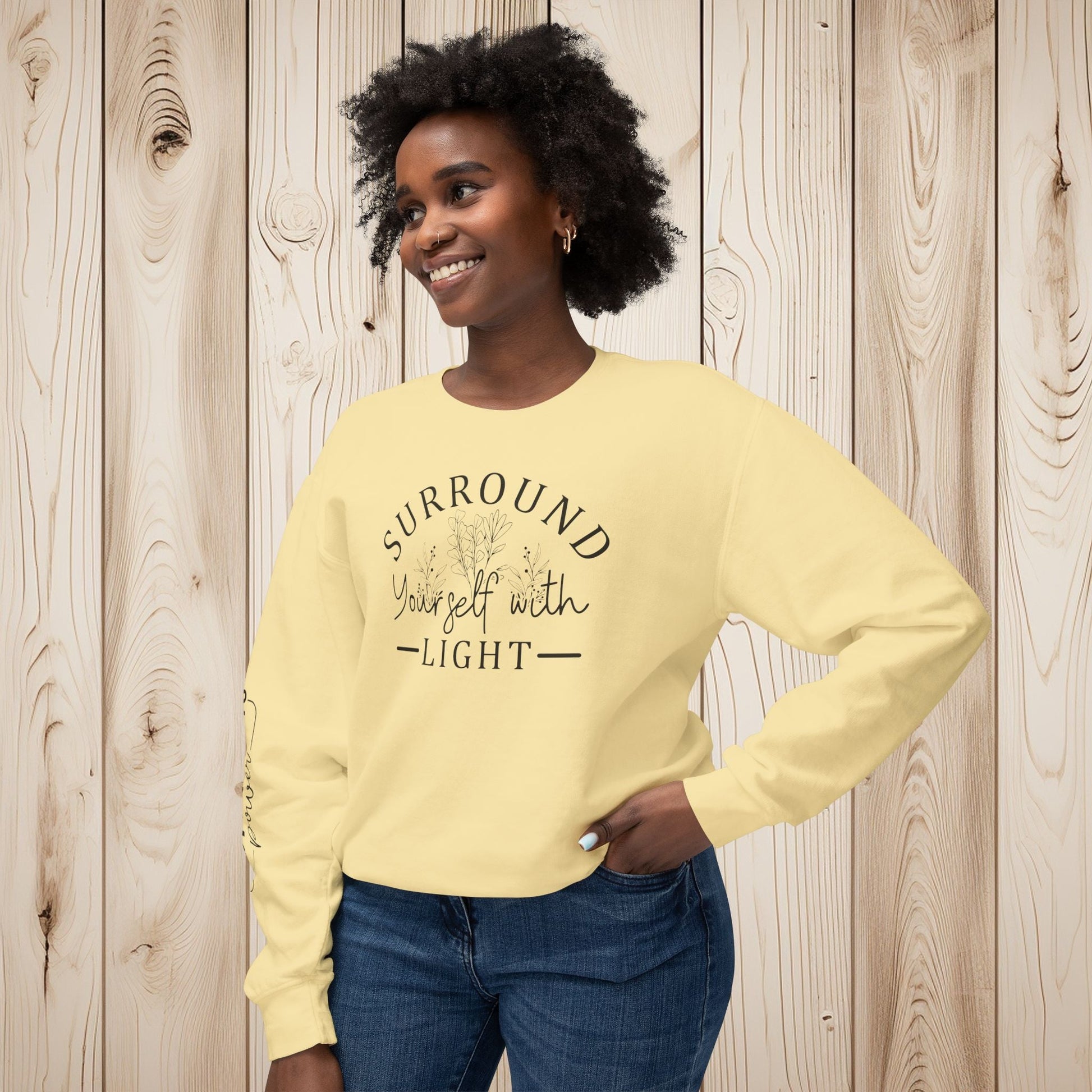 Embrace the Light Unisex Lightweight Crewneck Sweatshirt - EternalAscension