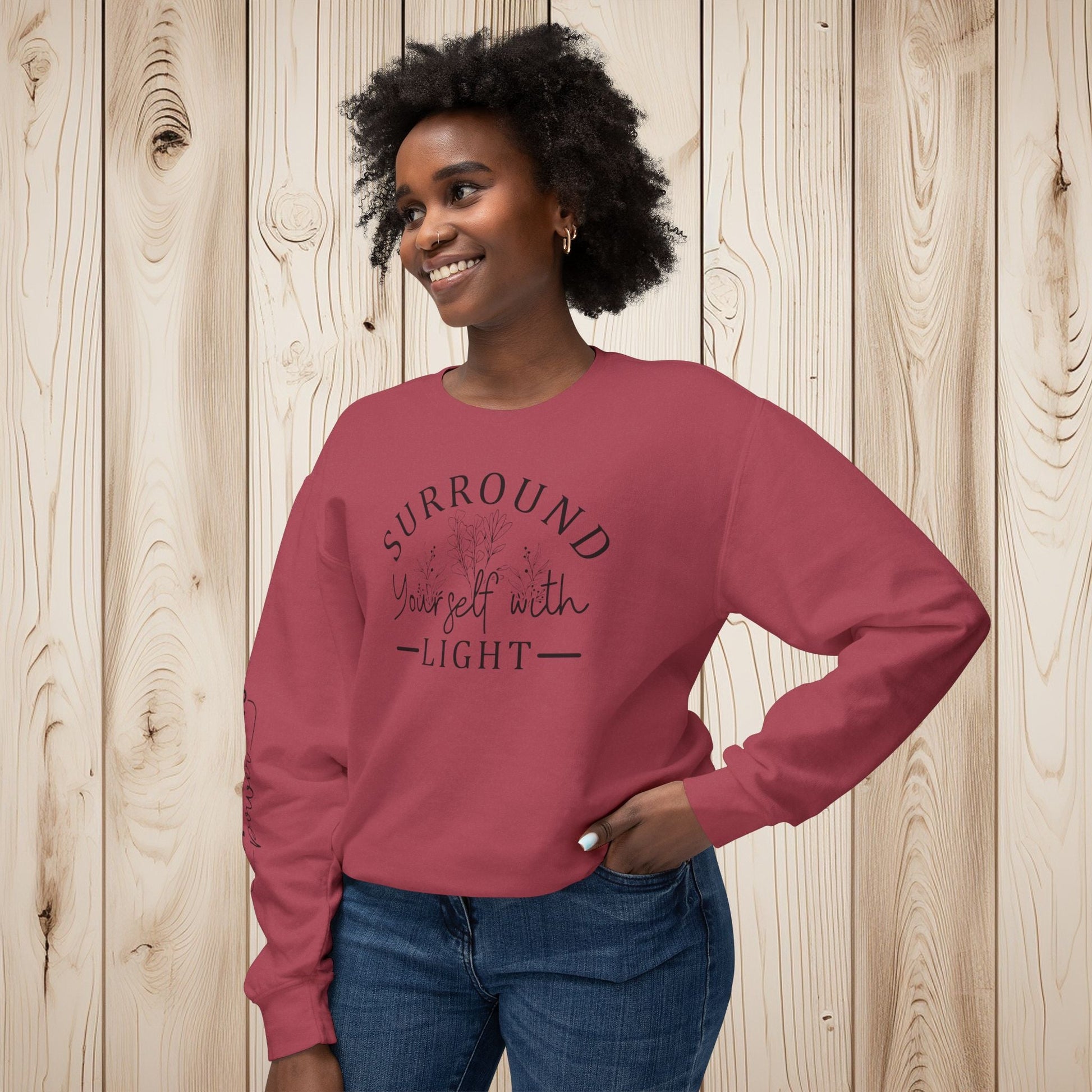 Embrace the Light Unisex Lightweight Crewneck Sweatshirt - EternalAscension