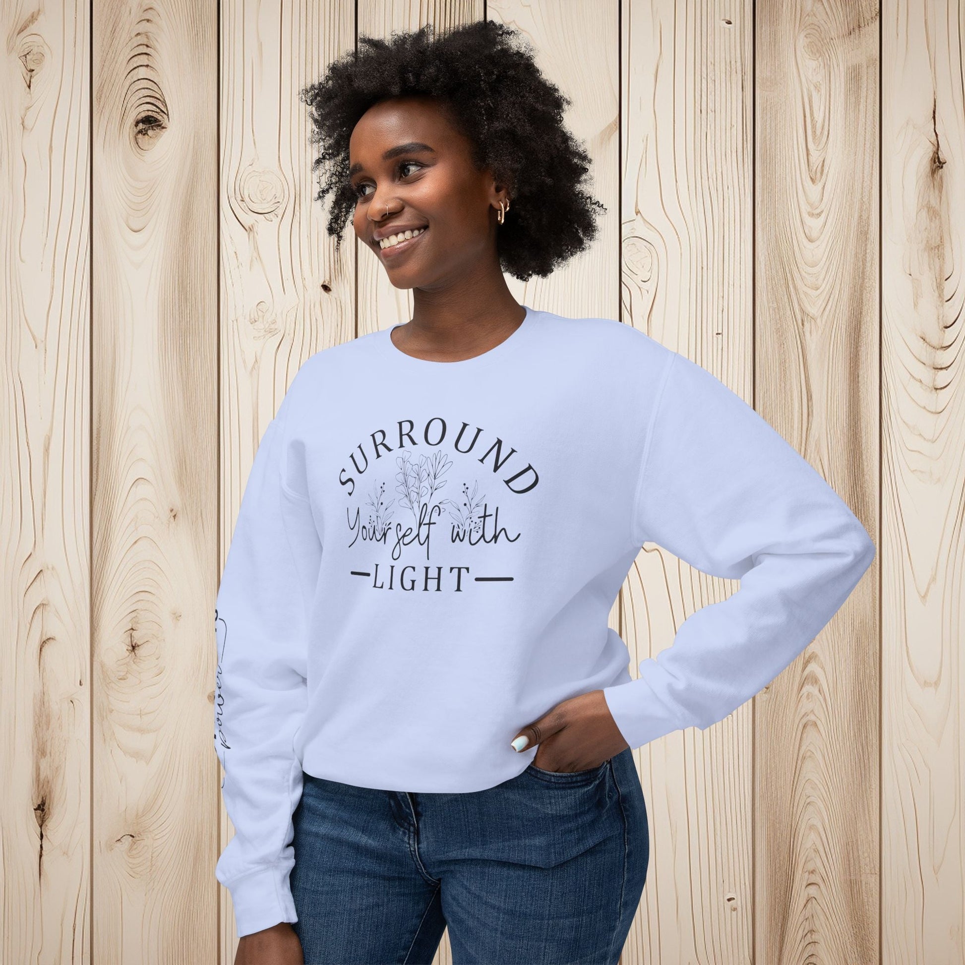 Embrace the Light Unisex Lightweight Crewneck Sweatshirt - EternalAscension