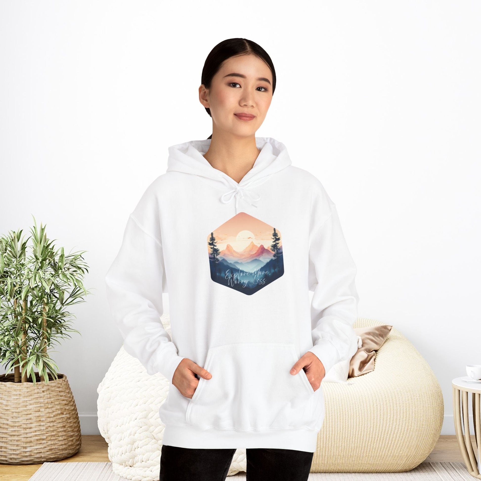 Explore More, Worry Less Mountain Hoodie - EternalAscension
