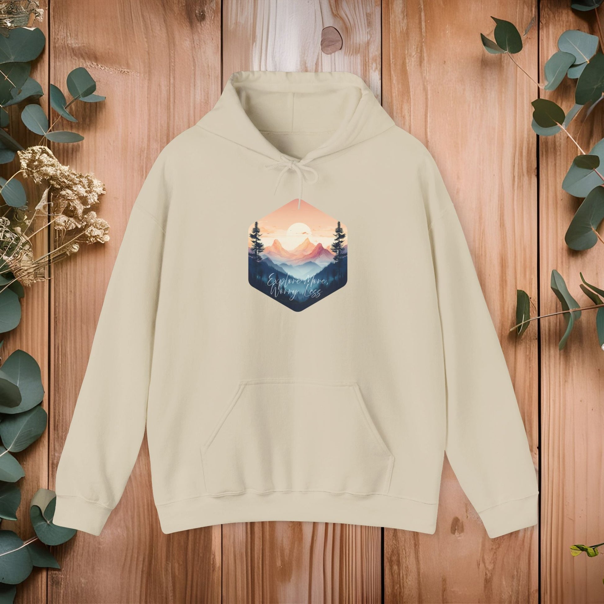 Explore More, Worry Less Mountain Hoodie - EternalAscension