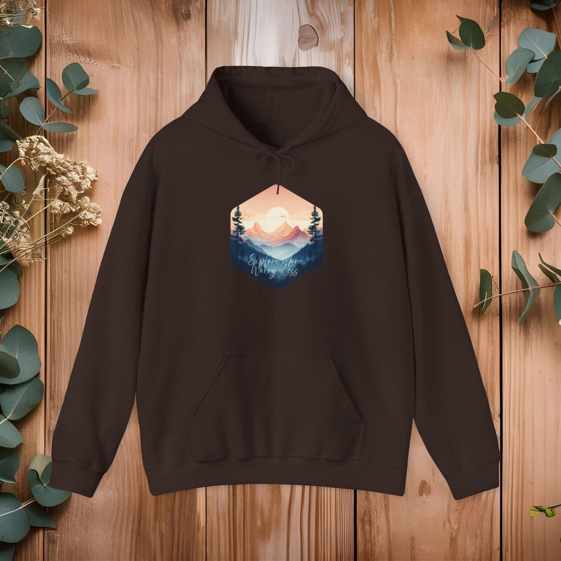 Explore More, Worry Less Mountain Hoodie - EternalAscension