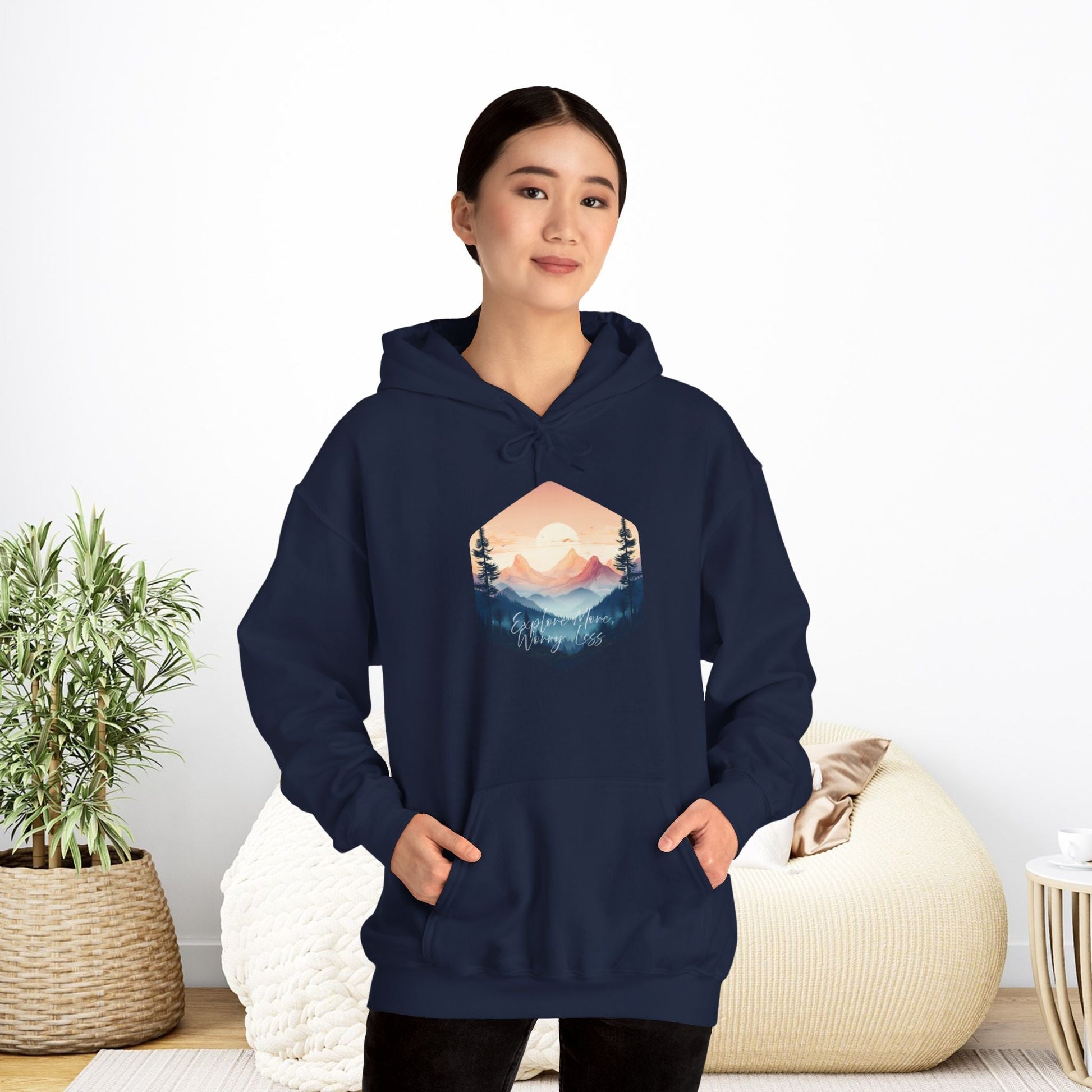 Explore More, Worry Less Mountain Hoodie - EternalAscension