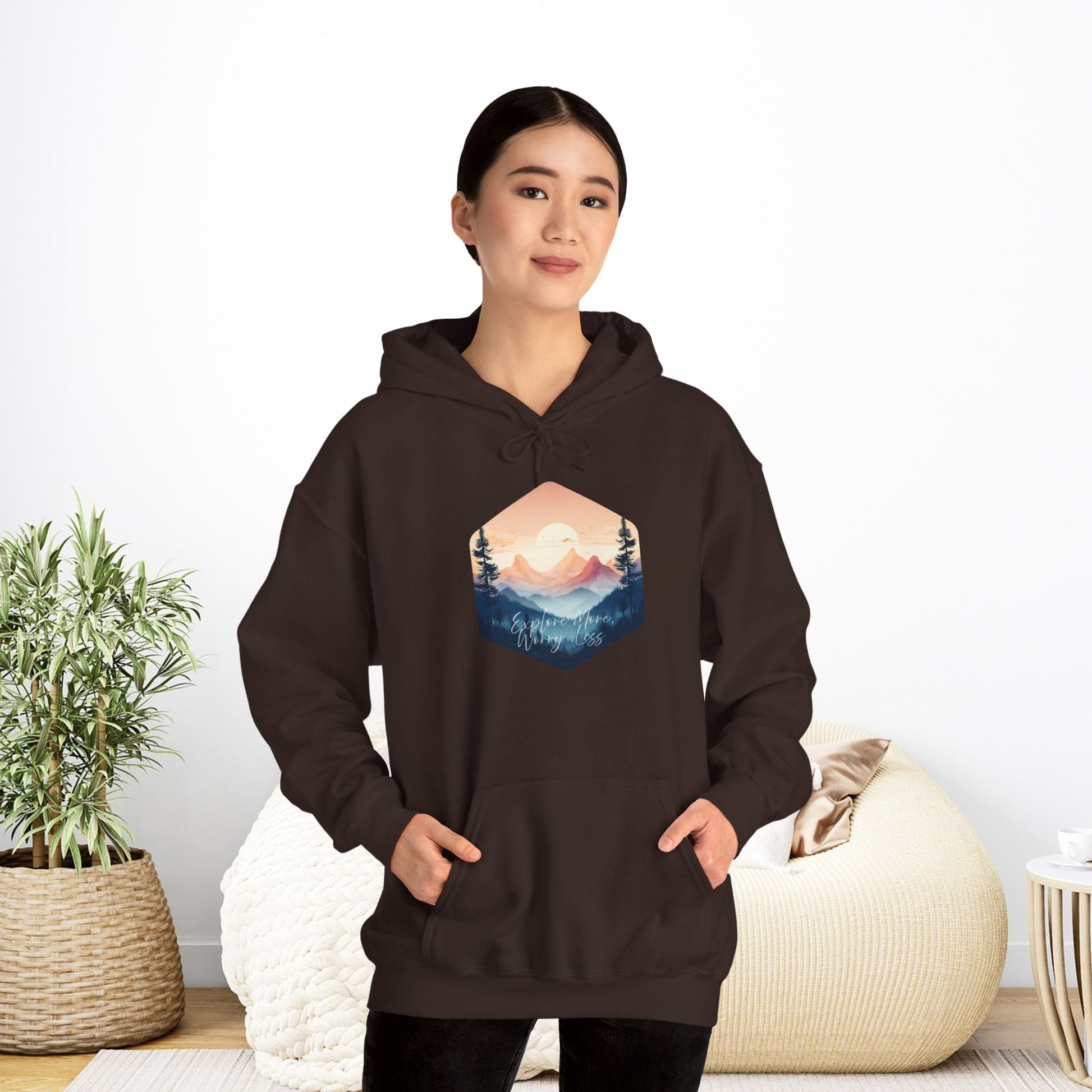 Explore More, Worry Less Mountain Hoodie - EternalAscension