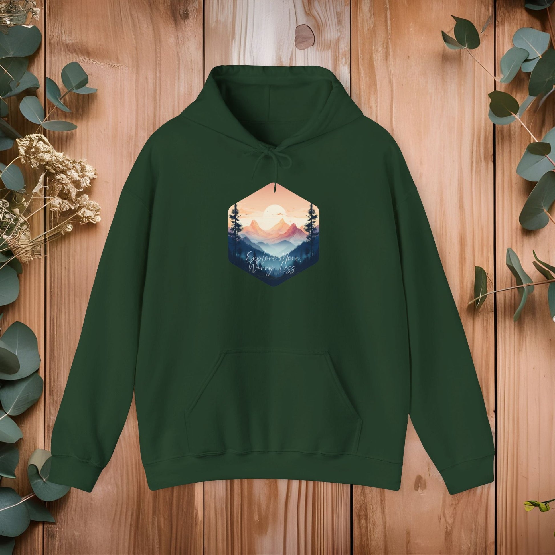 Explore More, Worry Less Mountain Hoodie - EternalAscension