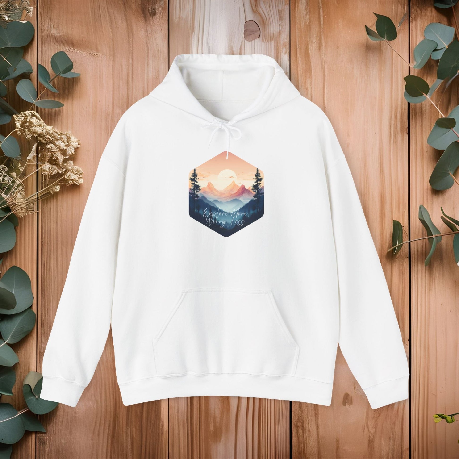 Explore More, Worry Less Mountain Hoodie - EternalAscension