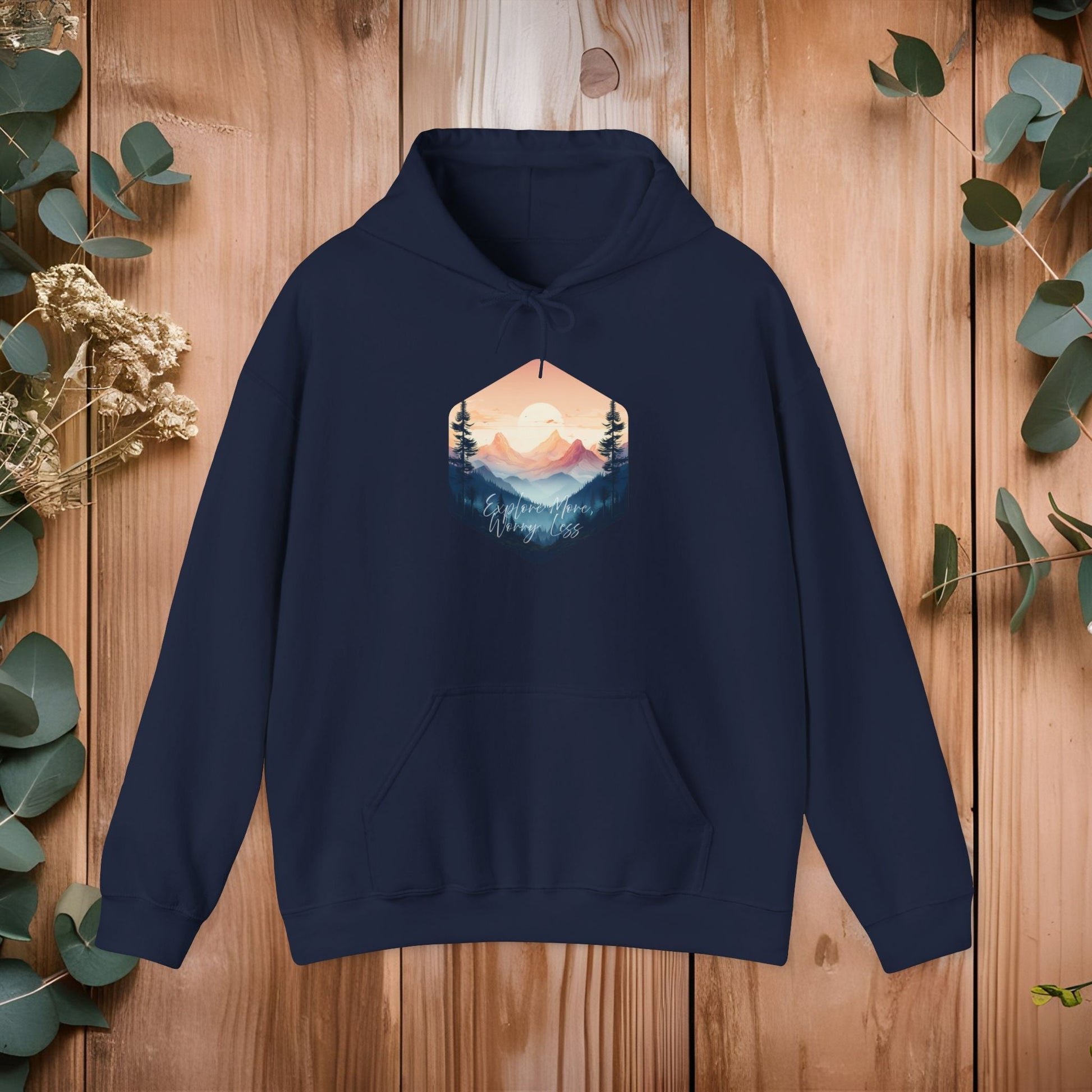 Explore More, Worry Less Mountain Hoodie - EternalAscension