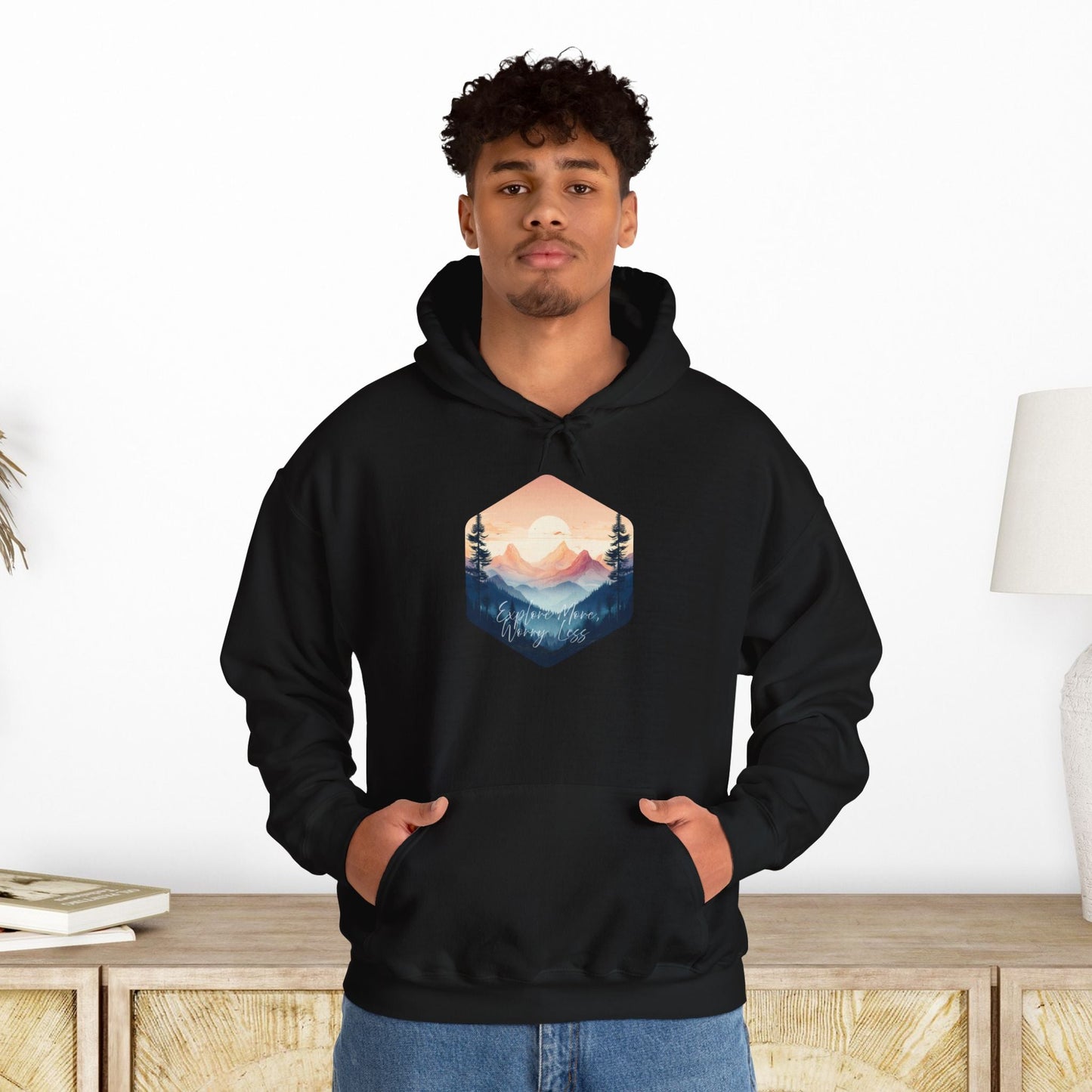 Explore More, Worry Less Mountain Hoodie - EternalAscension