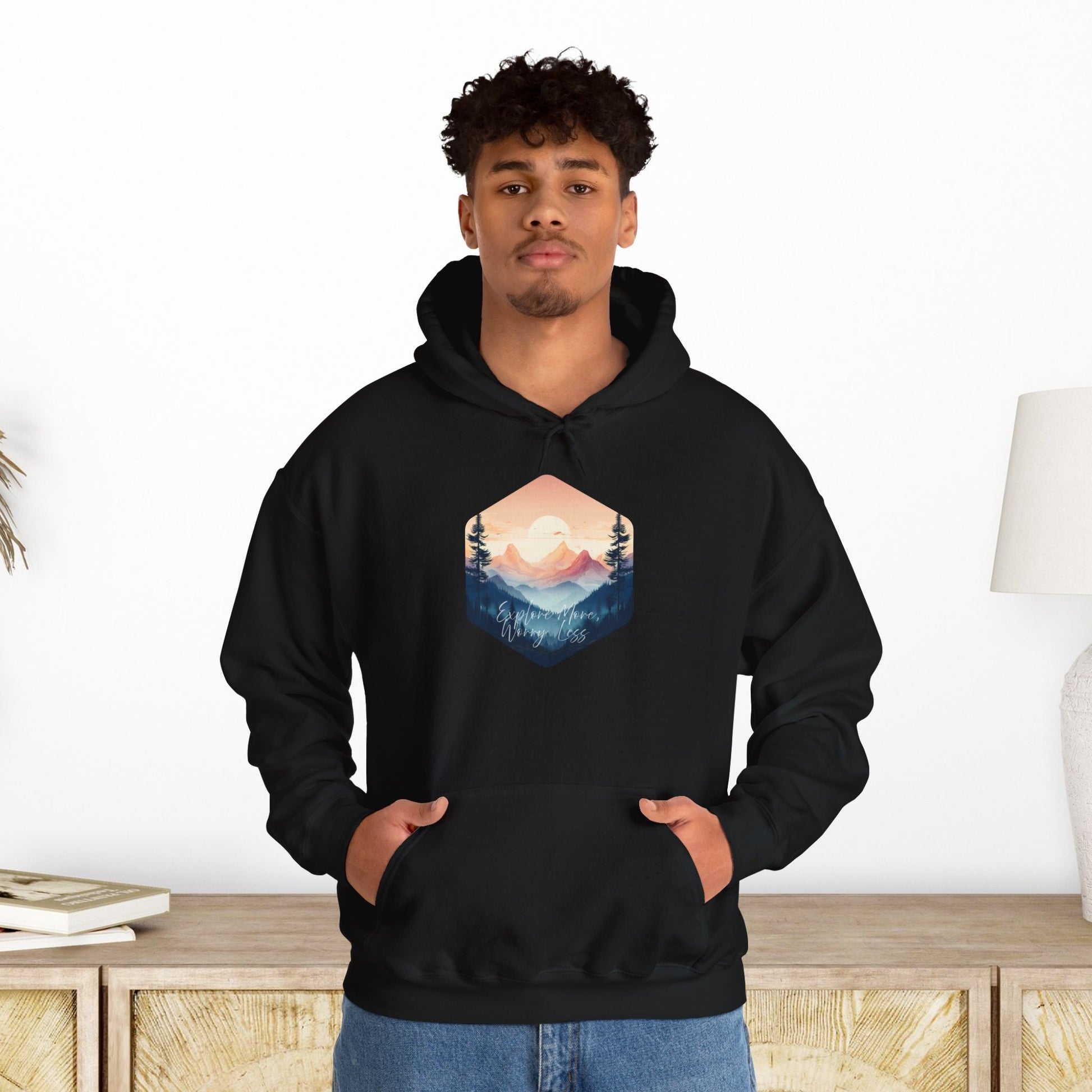 Explore More, Worry Less Mountain Hoodie - EternalAscension