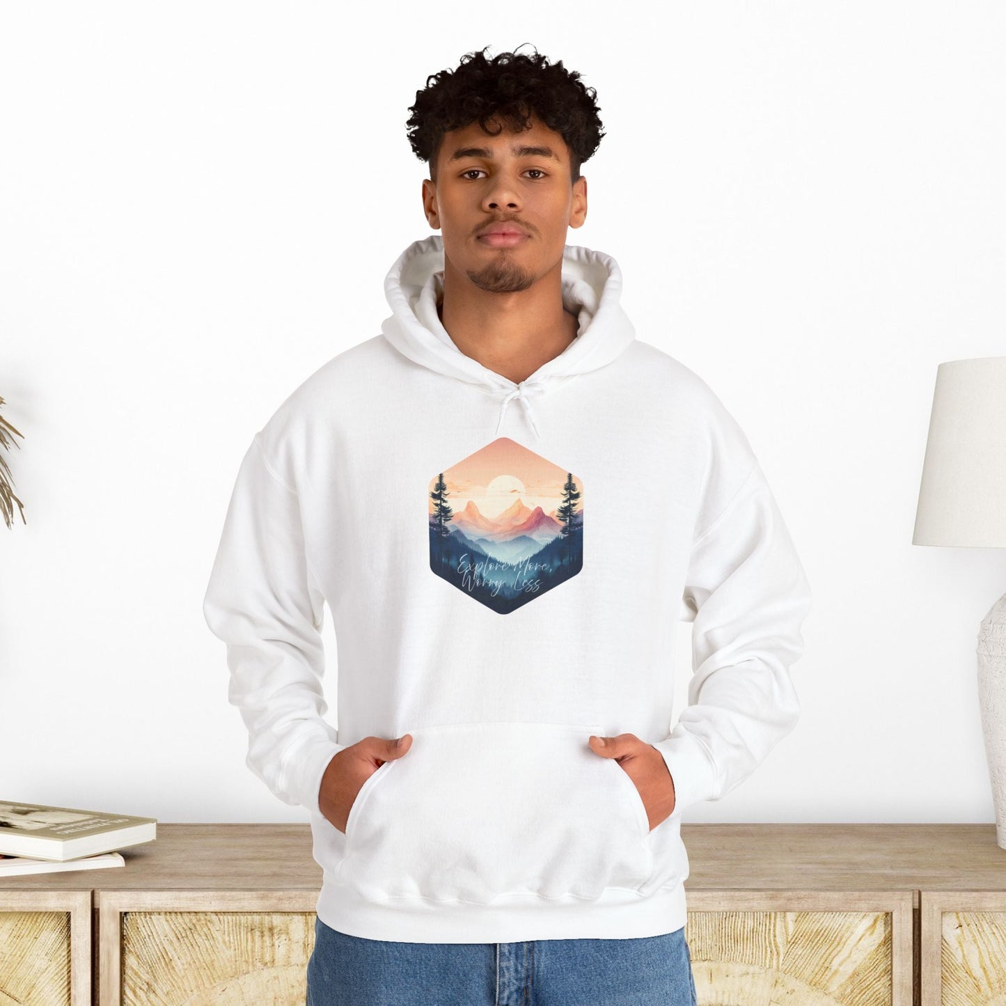 Explore More, Worry Less Mountain Hoodie - EternalAscension