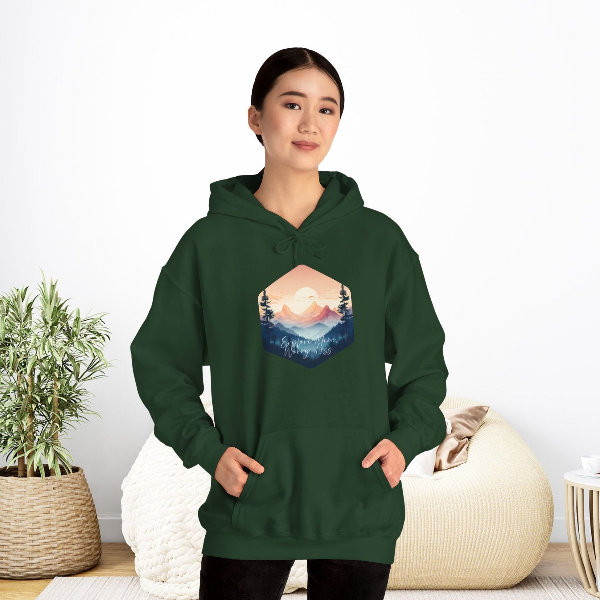 Explore More, Worry Less Mountain Hoodie - EternalAscension