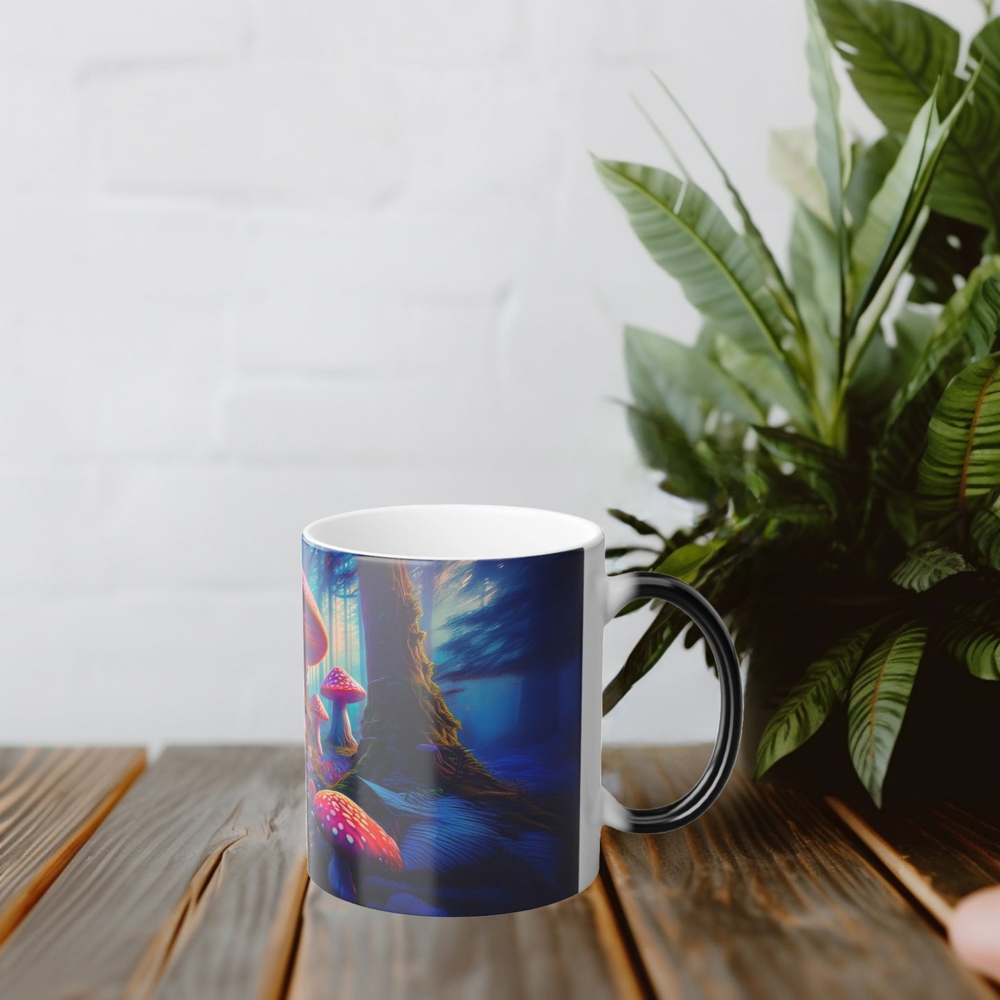 Fantasy Enchanted Mushroom House Color Morphing Mug, 11oz - Magical Whimsical Fairy Tale Coffee Cup, Ethereal Forest Gift, Fantasy Lover - EternalAscension