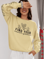 Floral Sweatshirt 'Inner Peace' Lightweight Crewneck - EternalAscension