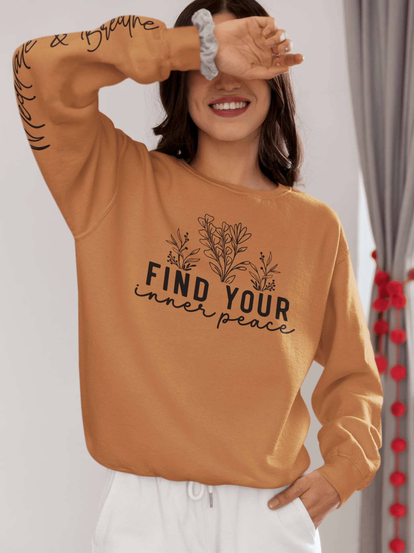 Floral Sweatshirt 'Inner Peace' Lightweight Crewneck - EternalAscension