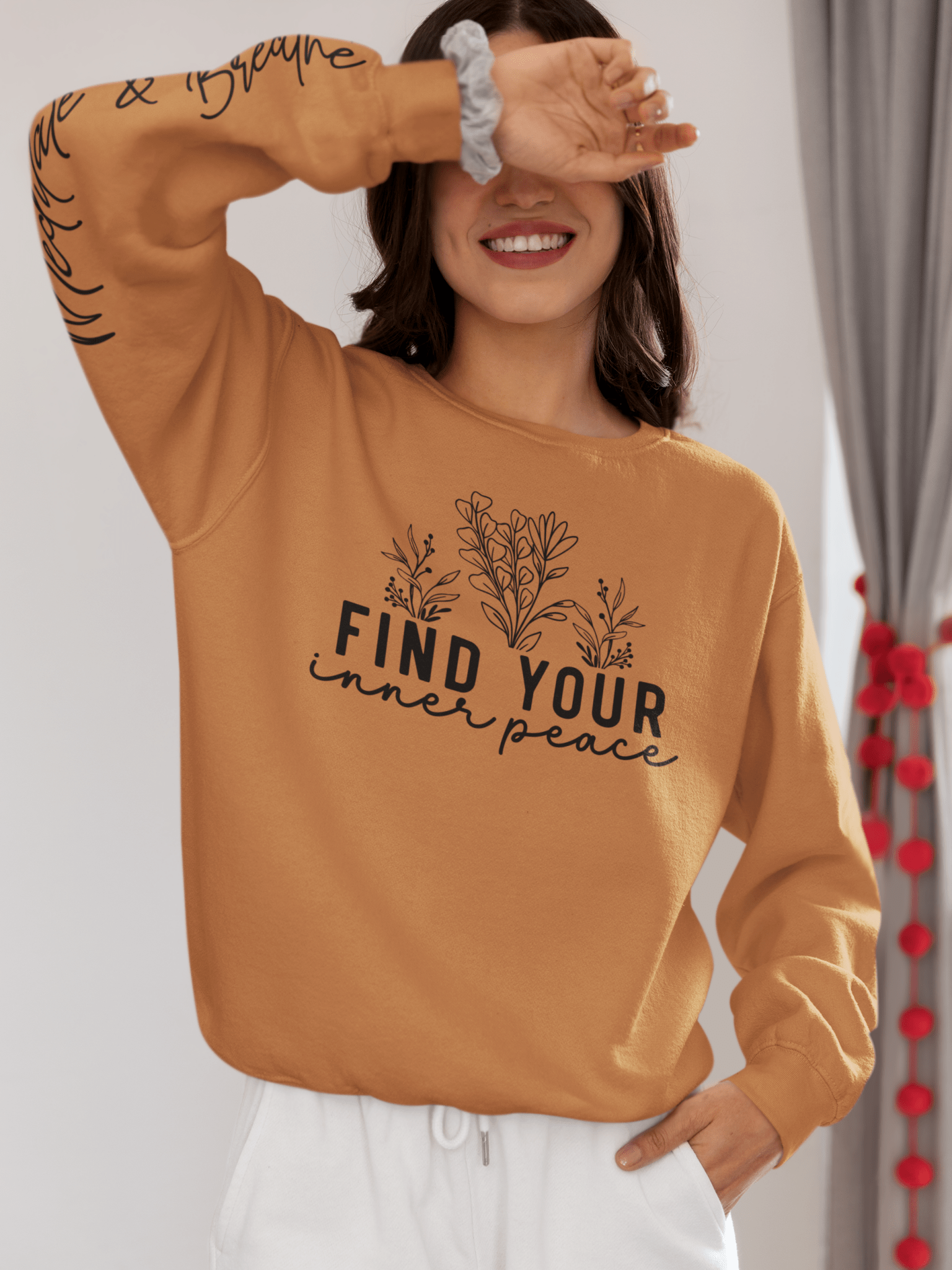 Floral Sweatshirt 'Inner Peace' Lightweight Crewneck - EternalAscension