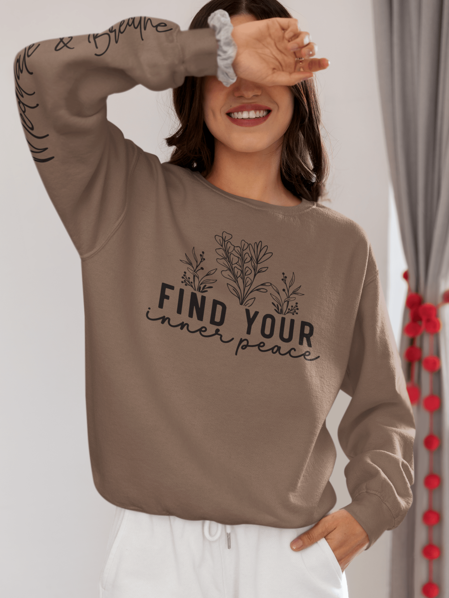 Floral Sweatshirt 'Inner Peace' Lightweight Crewneck - EternalAscension