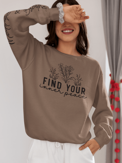 Floral Sweatshirt 'Inner Peace' Lightweight Crewneck - EternalAscension