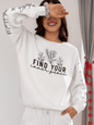 Floral Sweatshirt 'Inner Peace' Lightweight Crewneck - EternalAscension