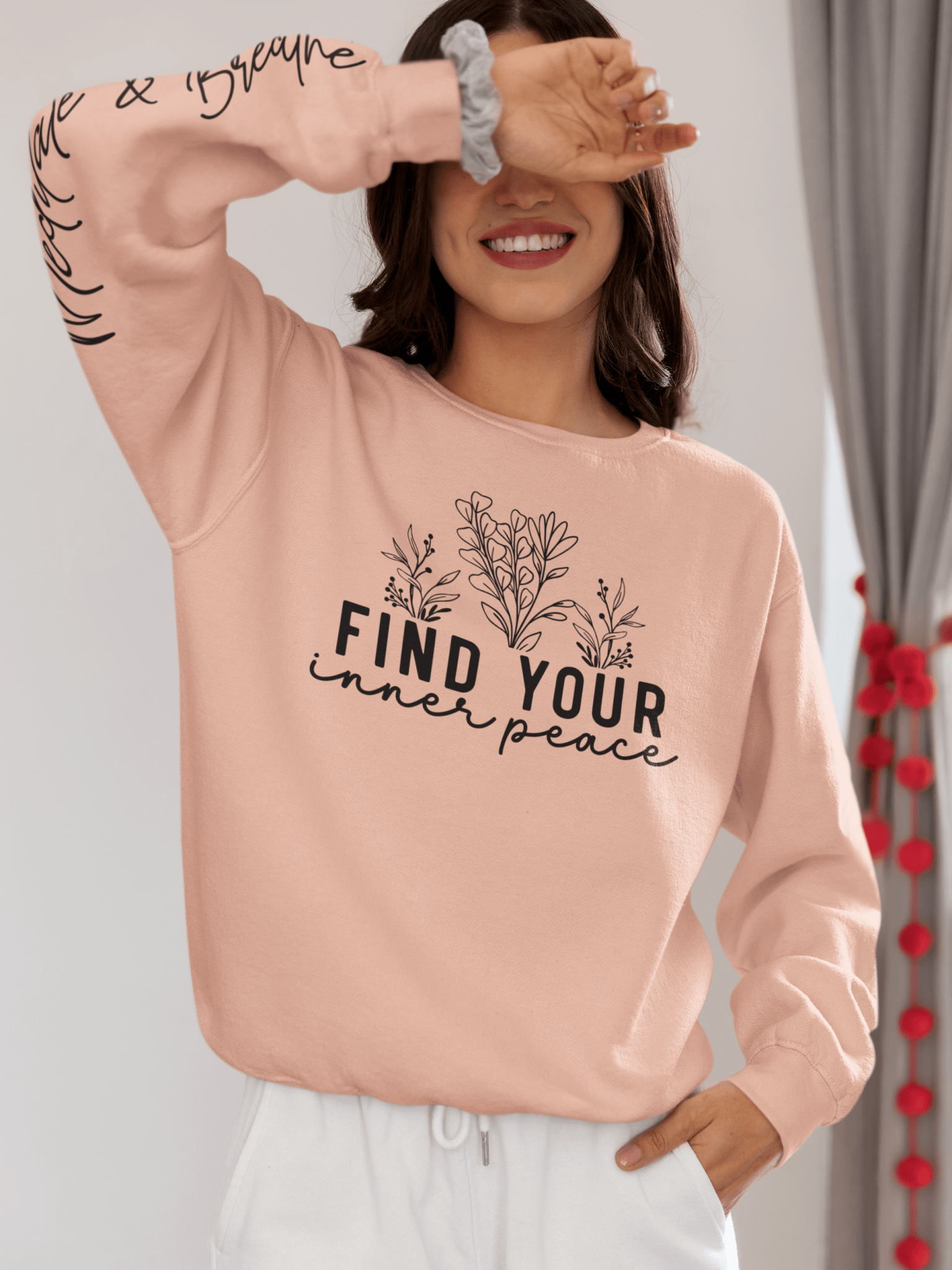 Floral Sweatshirt 'Inner Peace' Lightweight Crewneck - EternalAscension