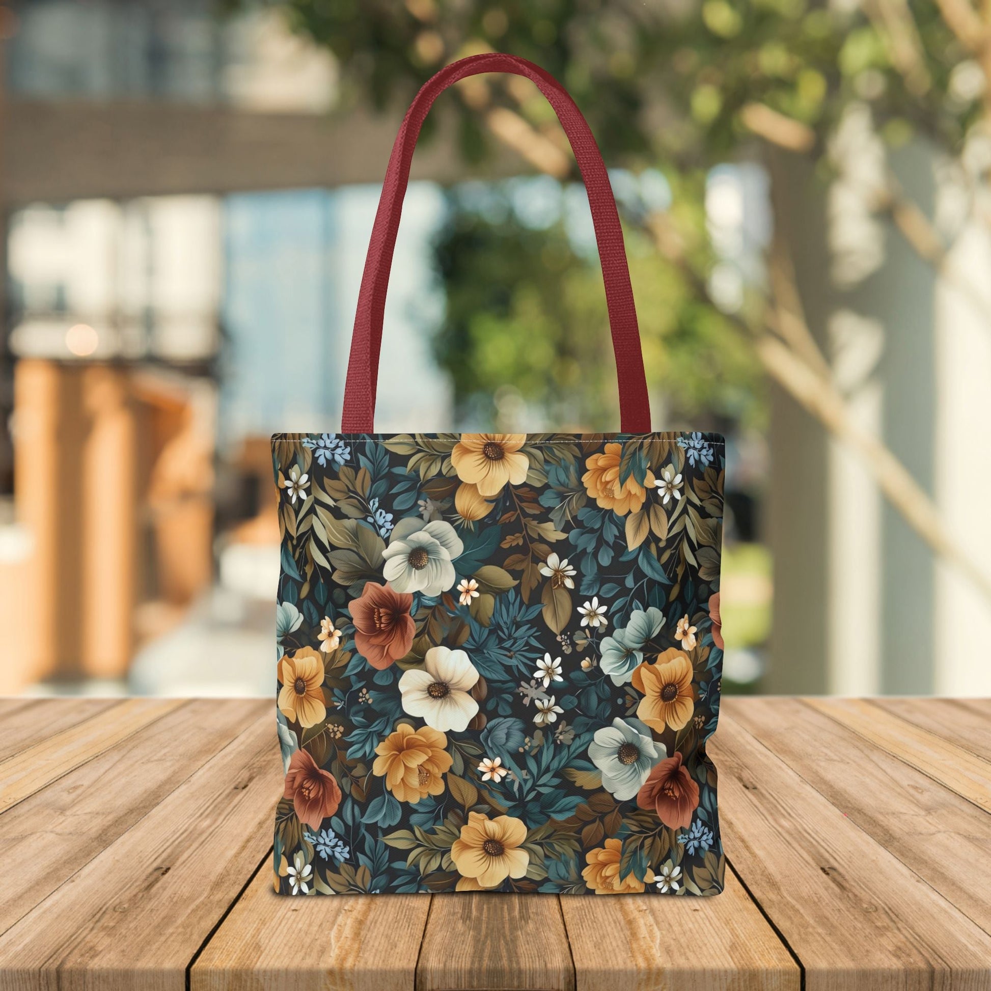 Floral Tote Bag with Vibrant Flower Pattern - EternalAscension