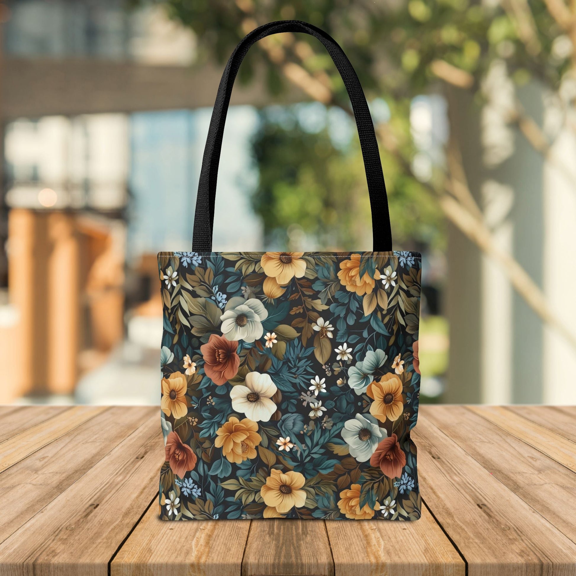 Floral Tote Bag with Vibrant Flower Pattern - EternalAscension