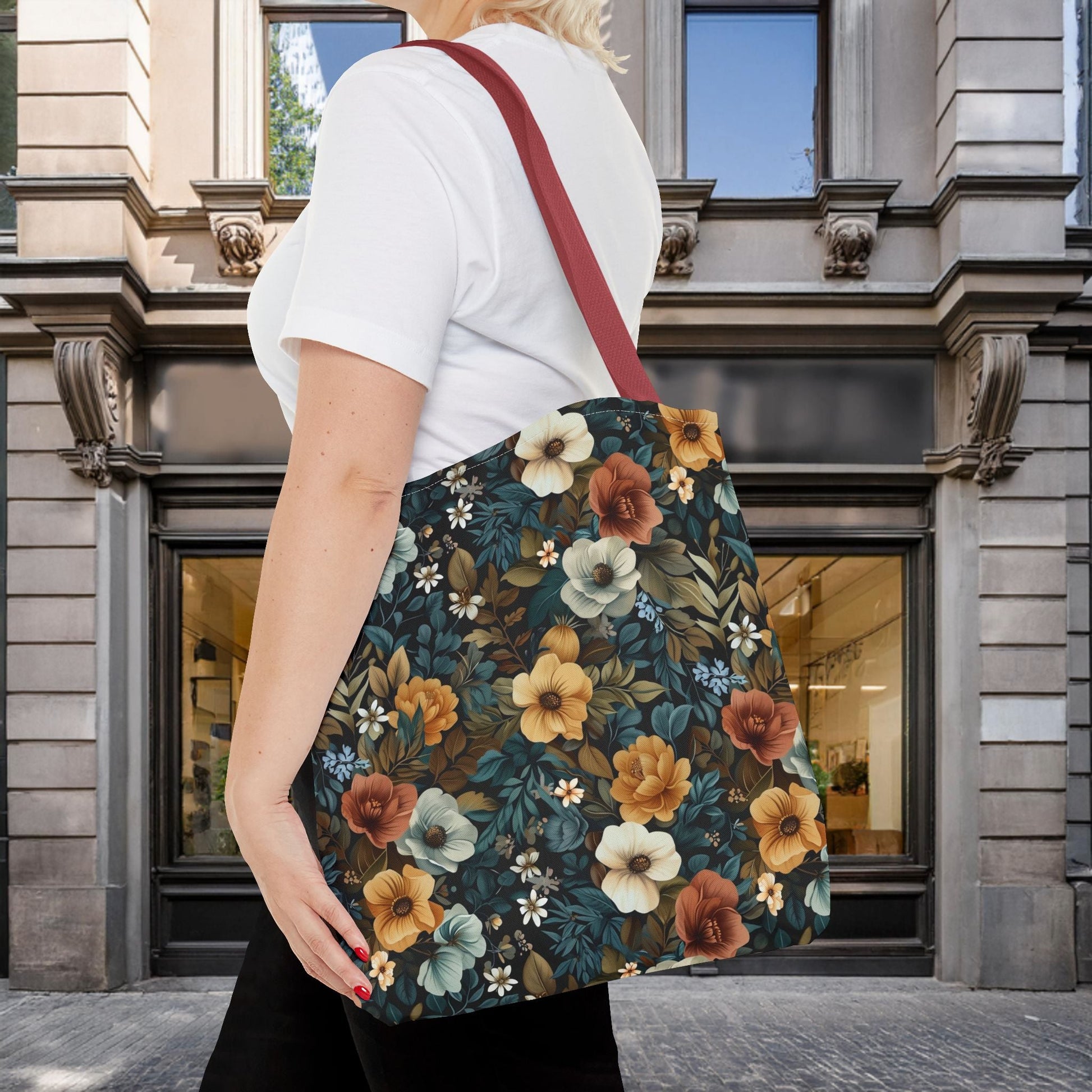 Floral Tote Bag with Vibrant Flower Pattern - EternalAscension