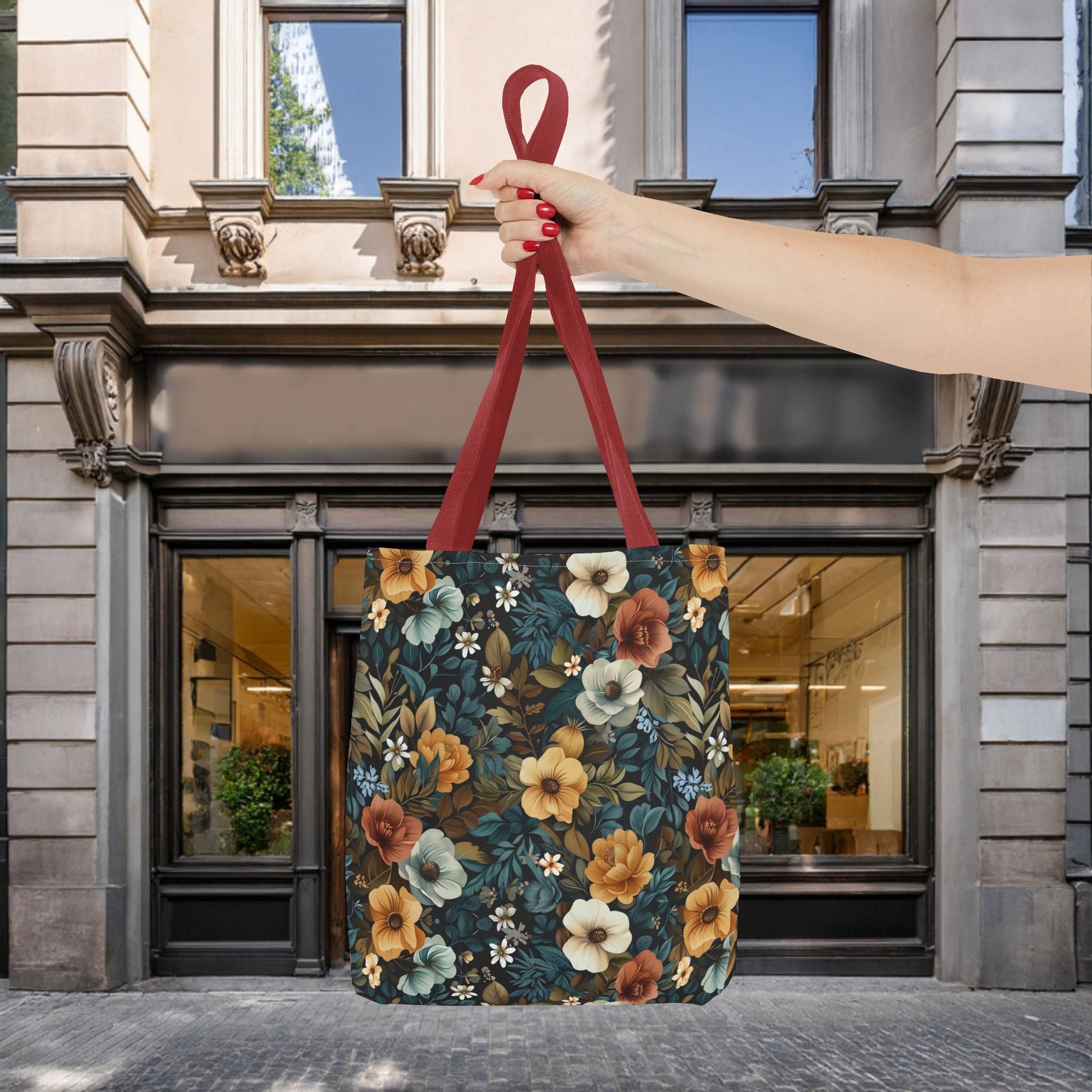 Floral Tote Bag with Vibrant Flower Pattern - EternalAscension