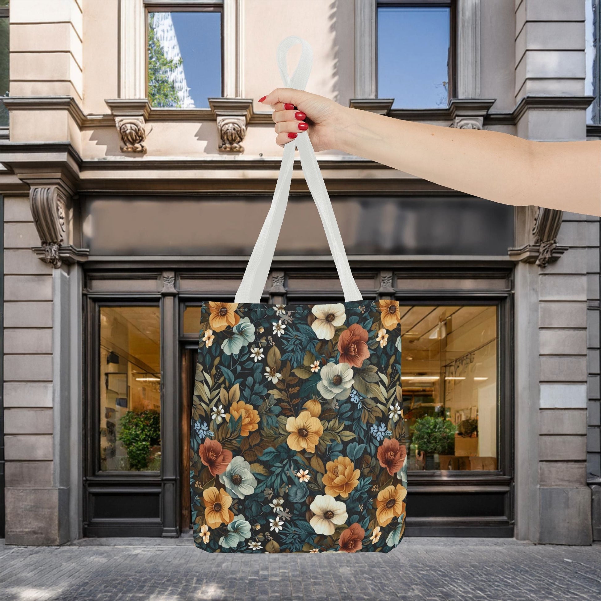 Floral Tote Bag with Vibrant Flower Pattern - EternalAscension