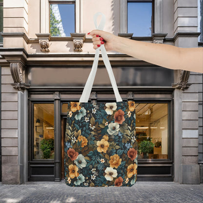 Floral Tote Bag with Vibrant Flower Pattern - EternalAscension