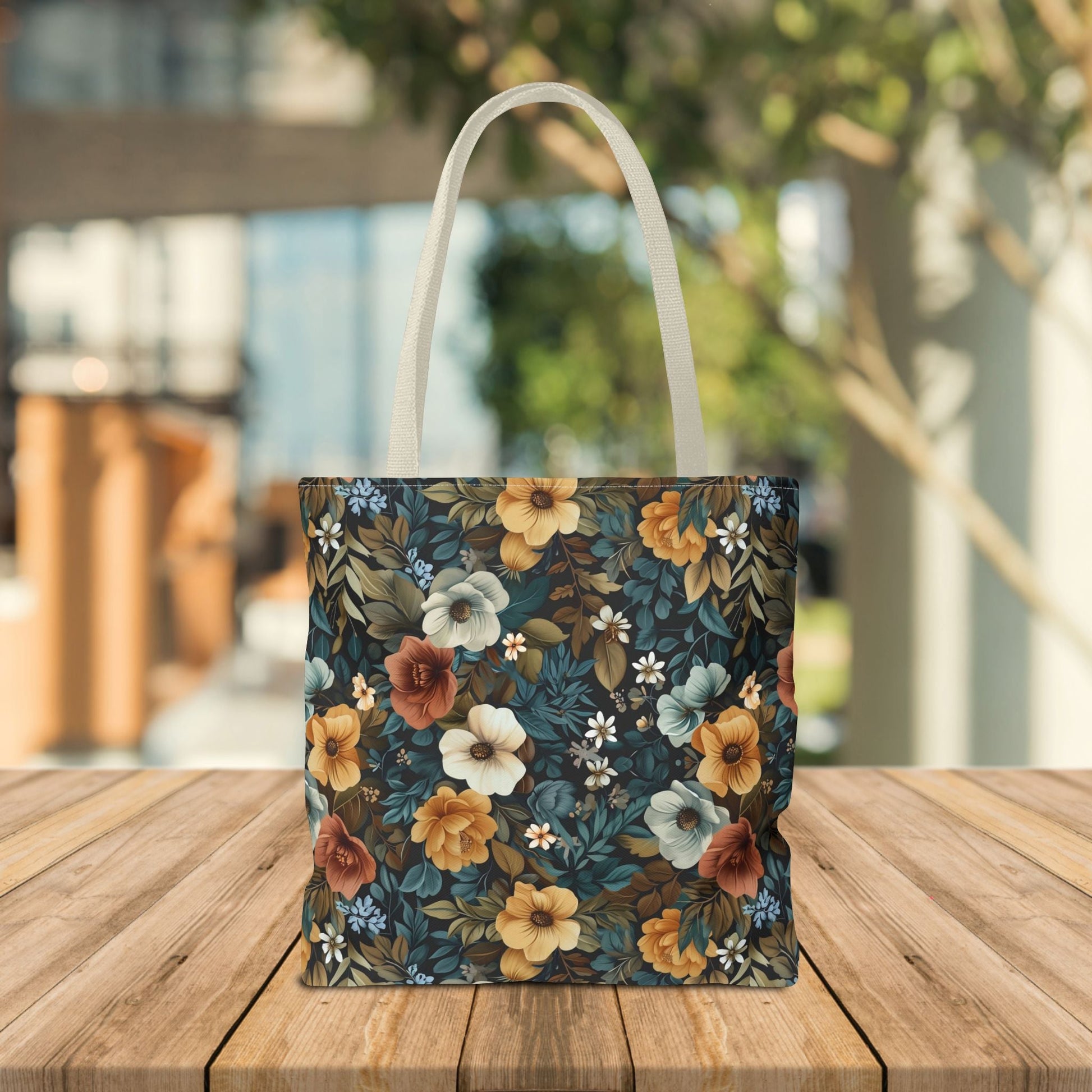 Floral Tote Bag with Vibrant Flower Pattern - EternalAscension