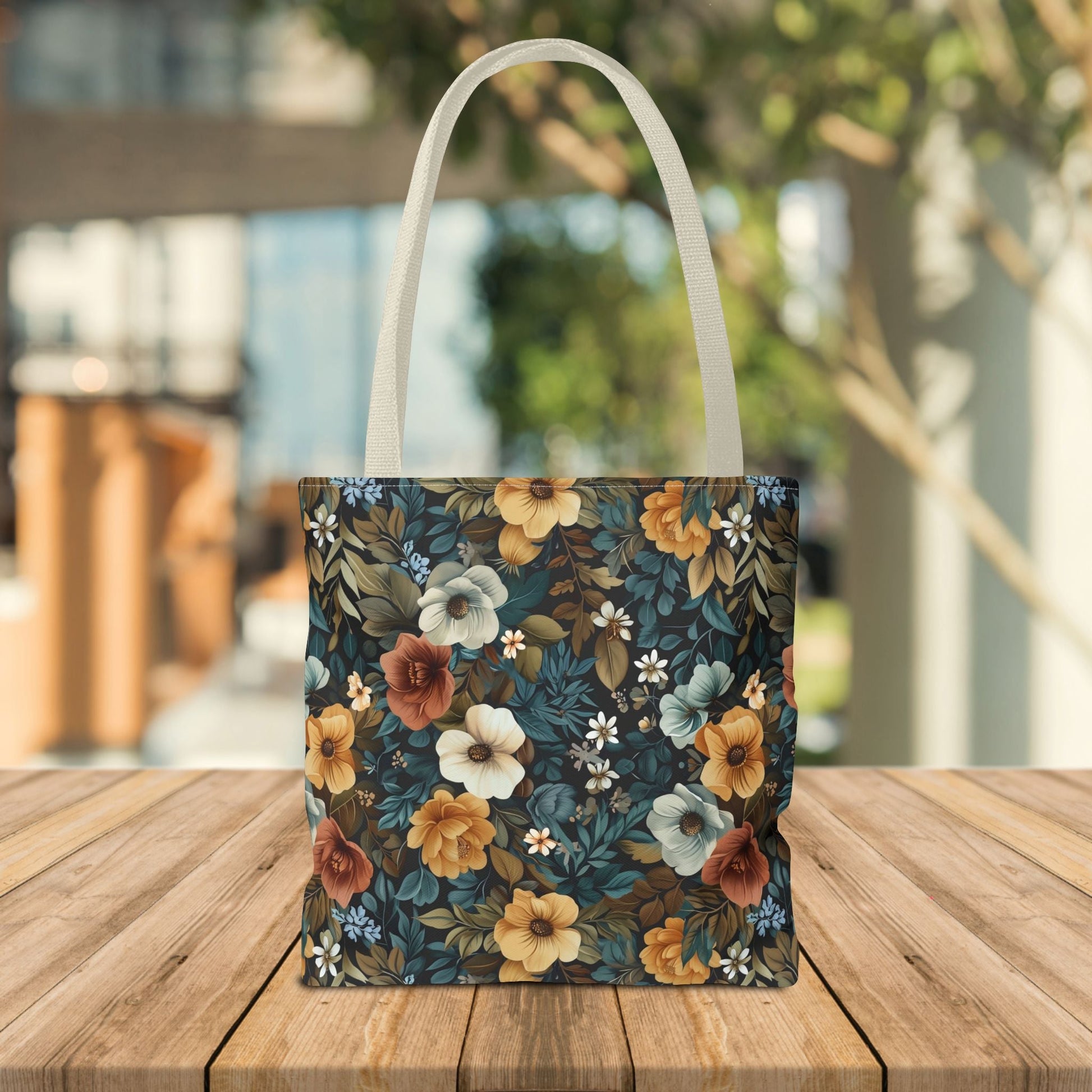 Floral Tote Bag with Vibrant Flower Pattern - EternalAscension