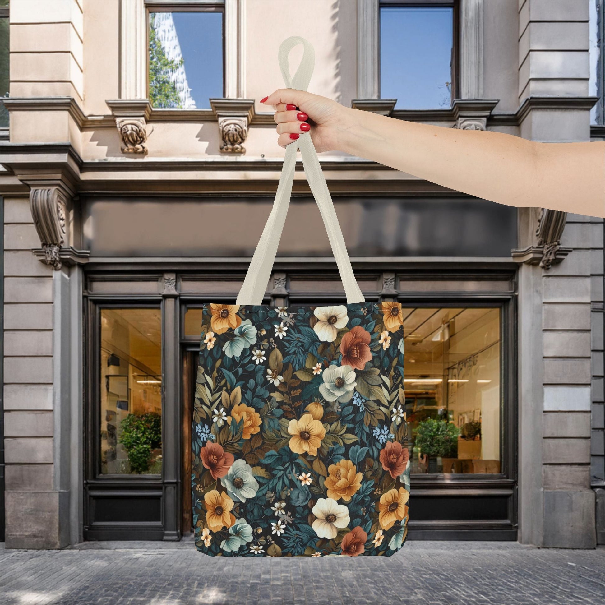 Floral Tote Bag with Vibrant Flower Pattern - EternalAscension