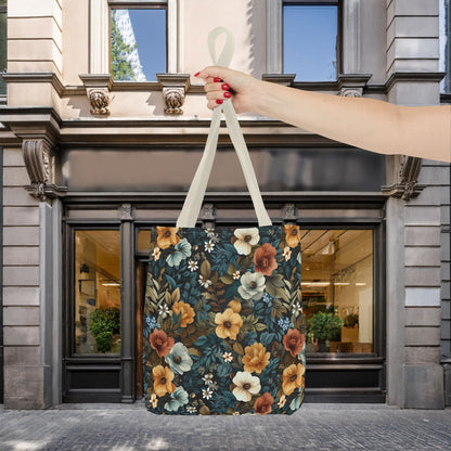 Floral Tote Bag with Vibrant Flower Pattern - EternalAscension