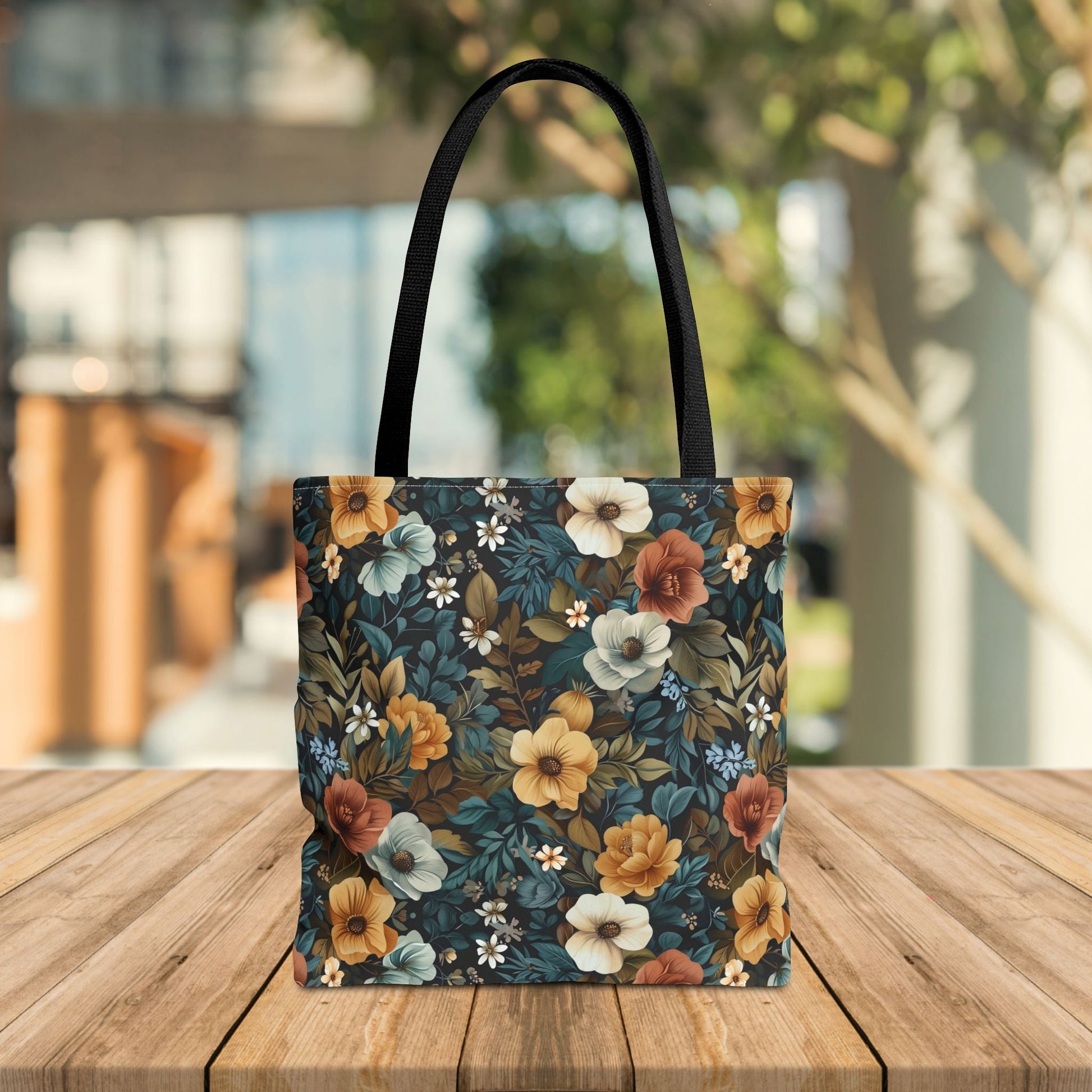 Floral Tote Bag with Vibrant Flower Pattern - EternalAscension