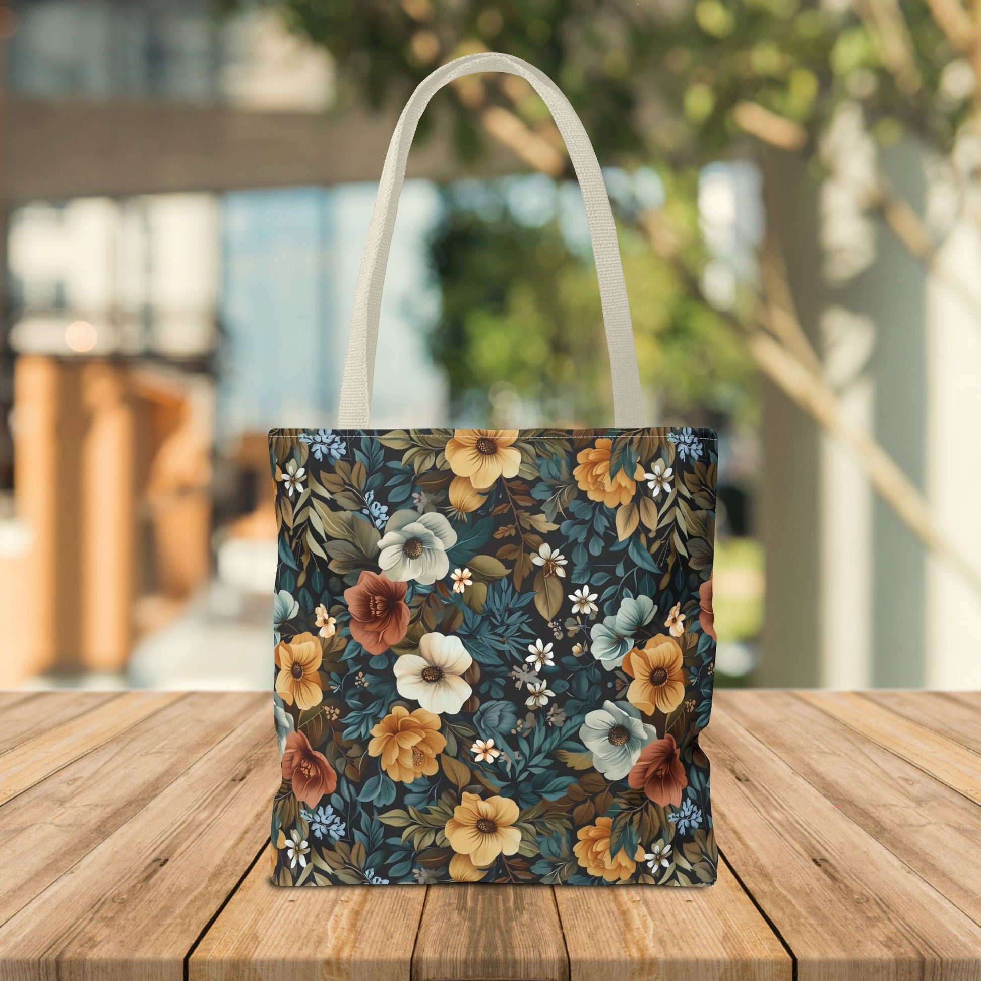 Floral Tote Bag with Vibrant Flower Pattern - EternalAscension
