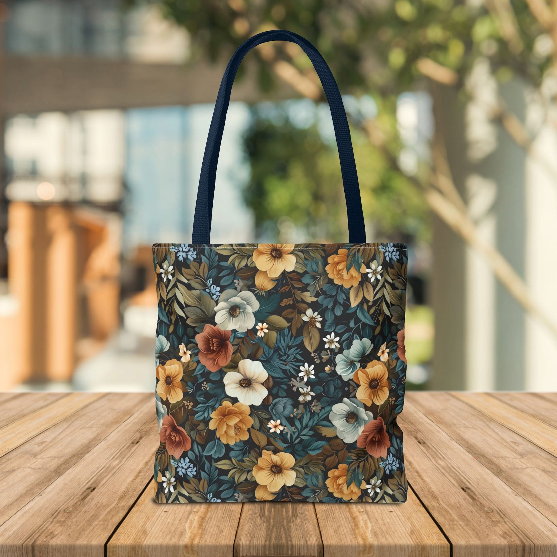 Floral Tote Bag with Vibrant Flower Pattern - EternalAscension