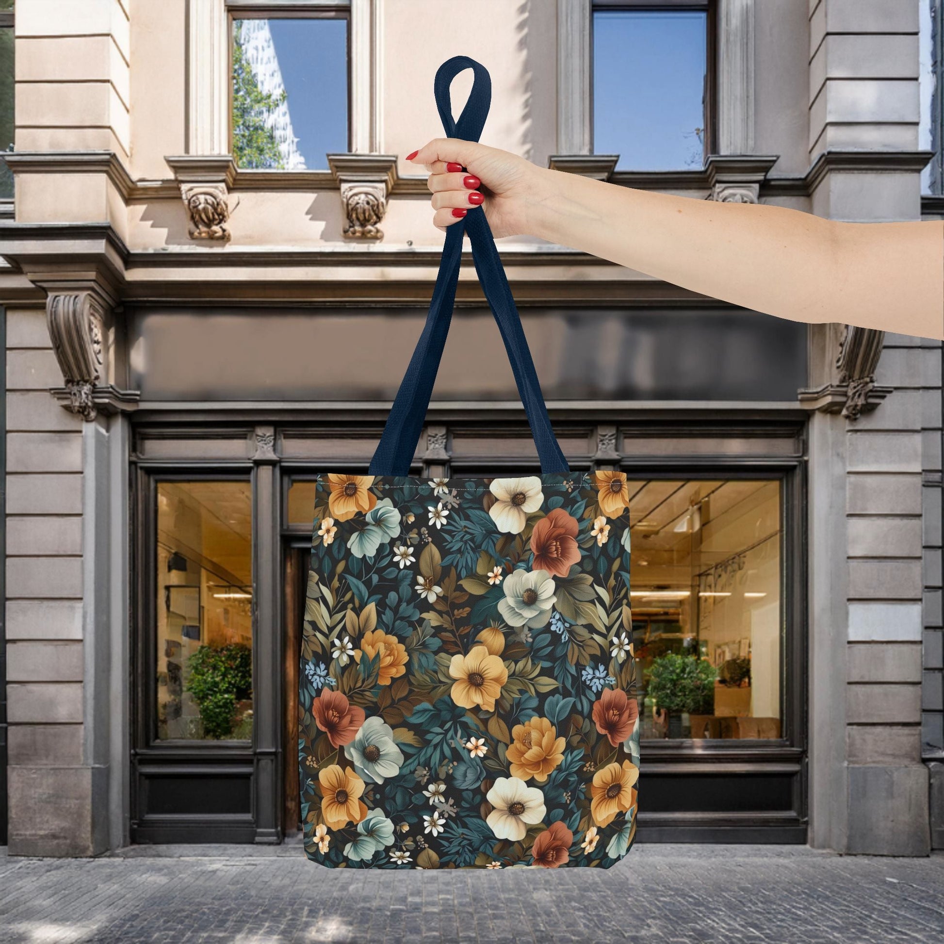 Floral Tote Bag with Vibrant Flower Pattern - EternalAscension
