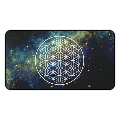 Flower of Life Celestial Sacred Geometry Desk Mat | Spiritual Home Office Mousepad - EternalAscension