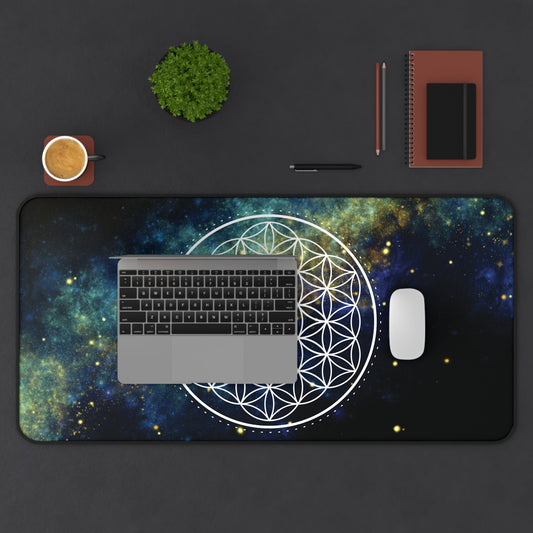 Flower of Life Celestial Sacred Geometry Desk Mat | Spiritual Home Office Mousepad - EternalAscension