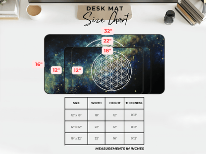 Flower of Life Celestial Sacred Geometry Desk Mat | Spiritual Home Office Mousepad - EternalAscension