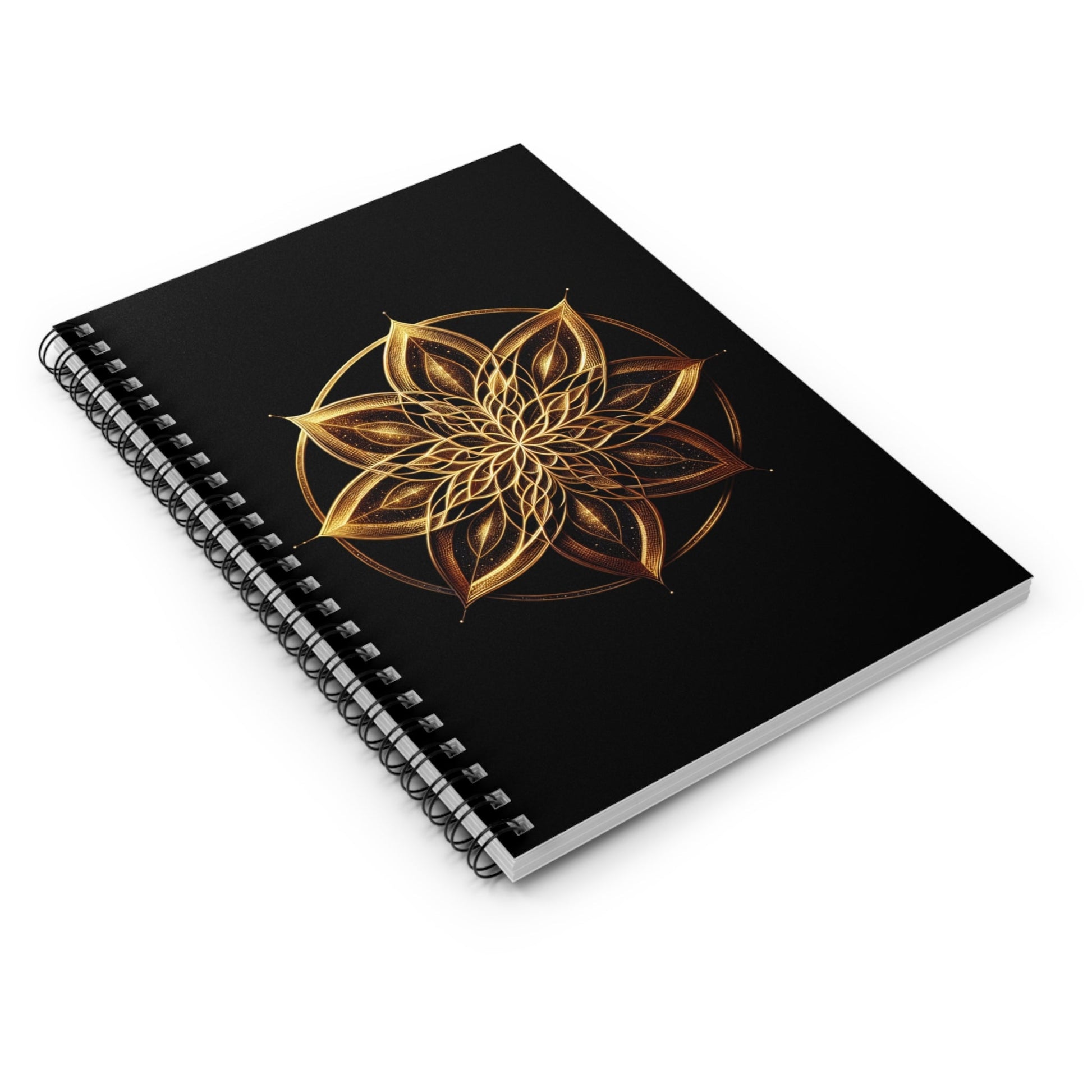 Golden Mandala Spiral Notebook - Ruled Line - EternalAscension