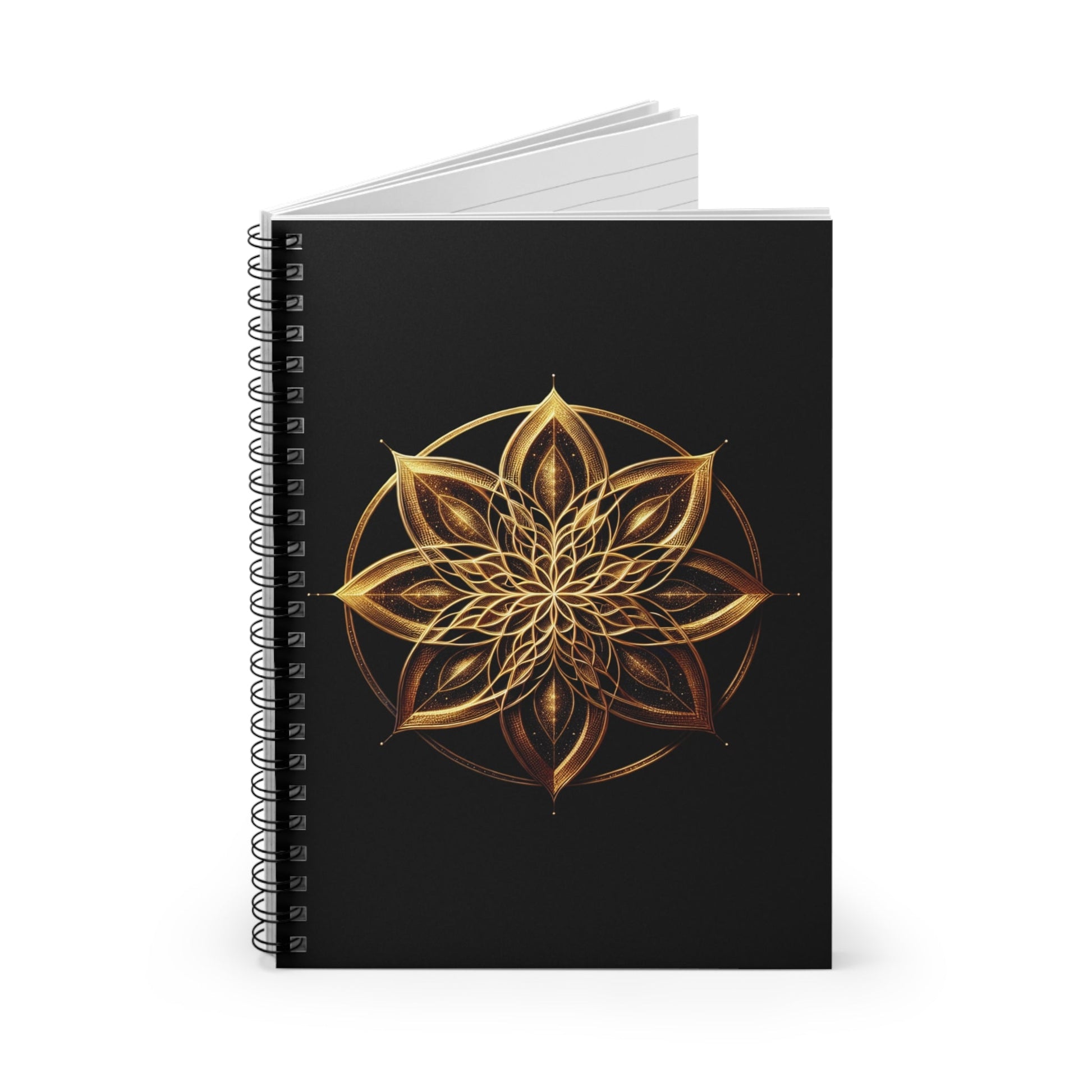 Golden Mandala Spiral Notebook - Ruled Line - EternalAscension