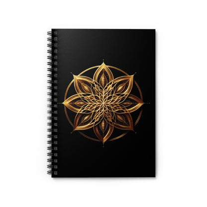 Golden Mandala Spiral Notebook - Ruled Line - EternalAscension