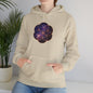 Golden Seed of Life Cosmic Hoodie Sweatshirt, Sacred Geometry Space Nebula Pullover, Unisex Galaxy Print Jumper, Vibrant Geometric Sweater, - EternalAscension