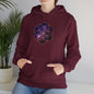 Golden Seed of Life Cosmic Hoodie Sweatshirt, Sacred Geometry Space Nebula Pullover, Unisex Galaxy Print Jumper, Vibrant Geometric Sweater, - EternalAscension