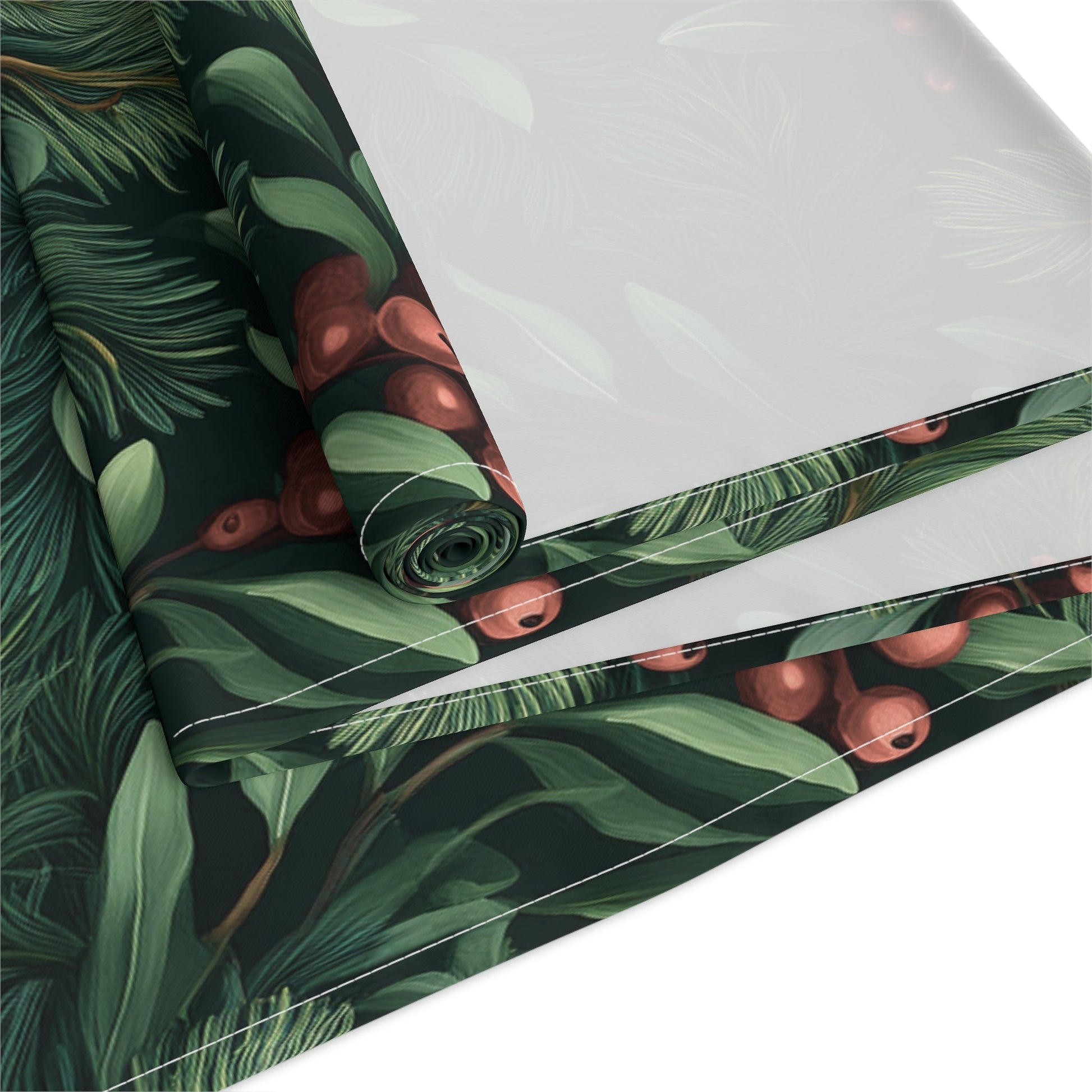 Greenery Table Runner, Festive Dining Decor, Holiday Table Linen, Nature Inspired Centerpiece, Christmas Farmhouse Table Setting, Winter - EternalAscension