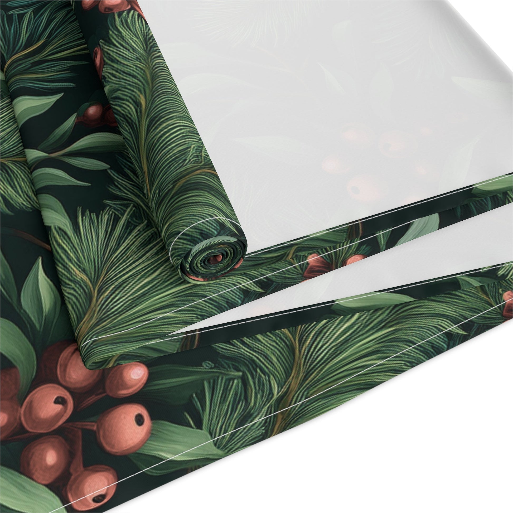 Greenery Table Runner, Festive Dining Decor, Holiday Table Linen, Nature Inspired Centerpiece, Christmas Farmhouse Table Setting, Winter - EternalAscension