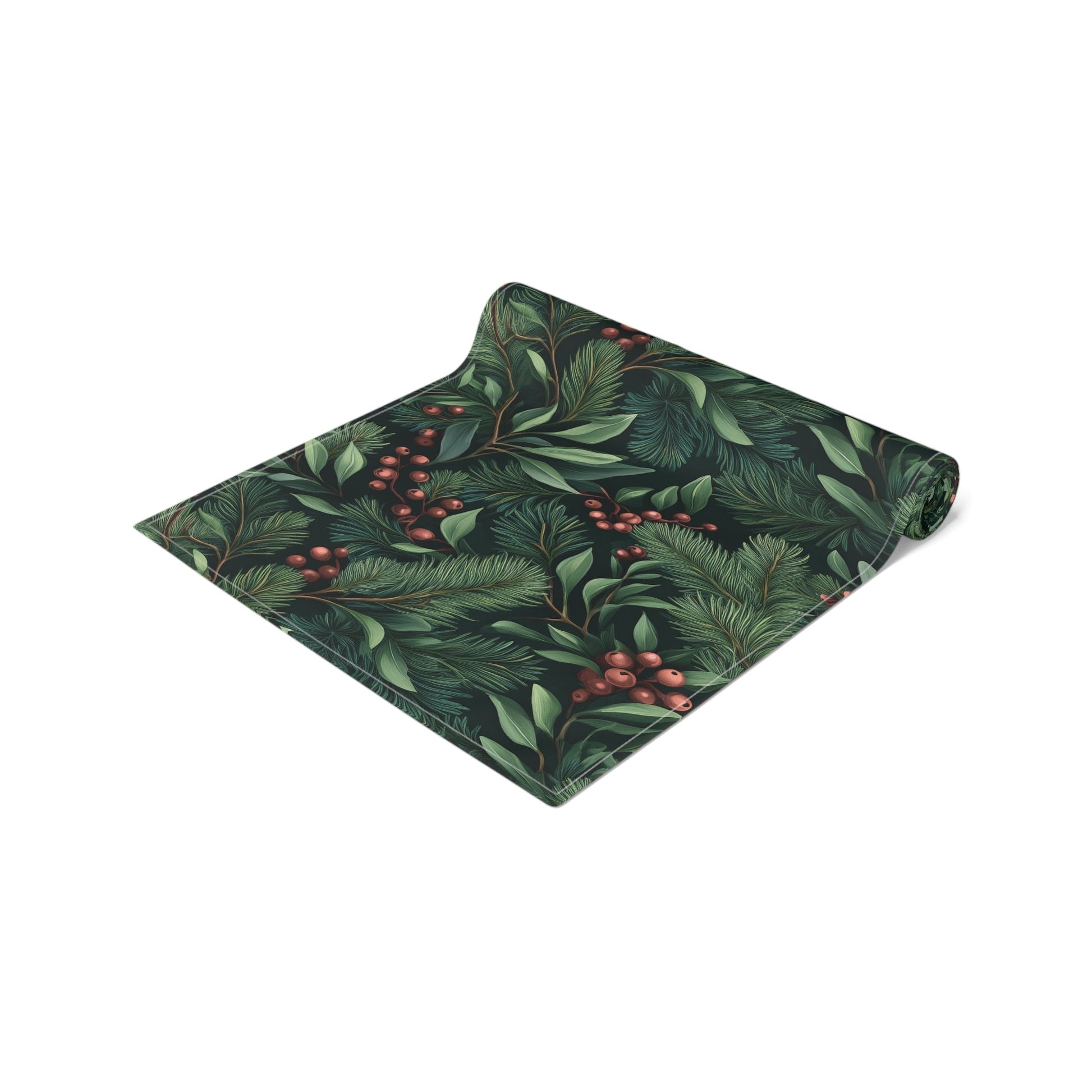 Greenery Table Runner, Festive Dining Decor, Holiday Table Linen, Nature Inspired Centerpiece, Christmas Farmhouse Table Setting, Winter - EternalAscension