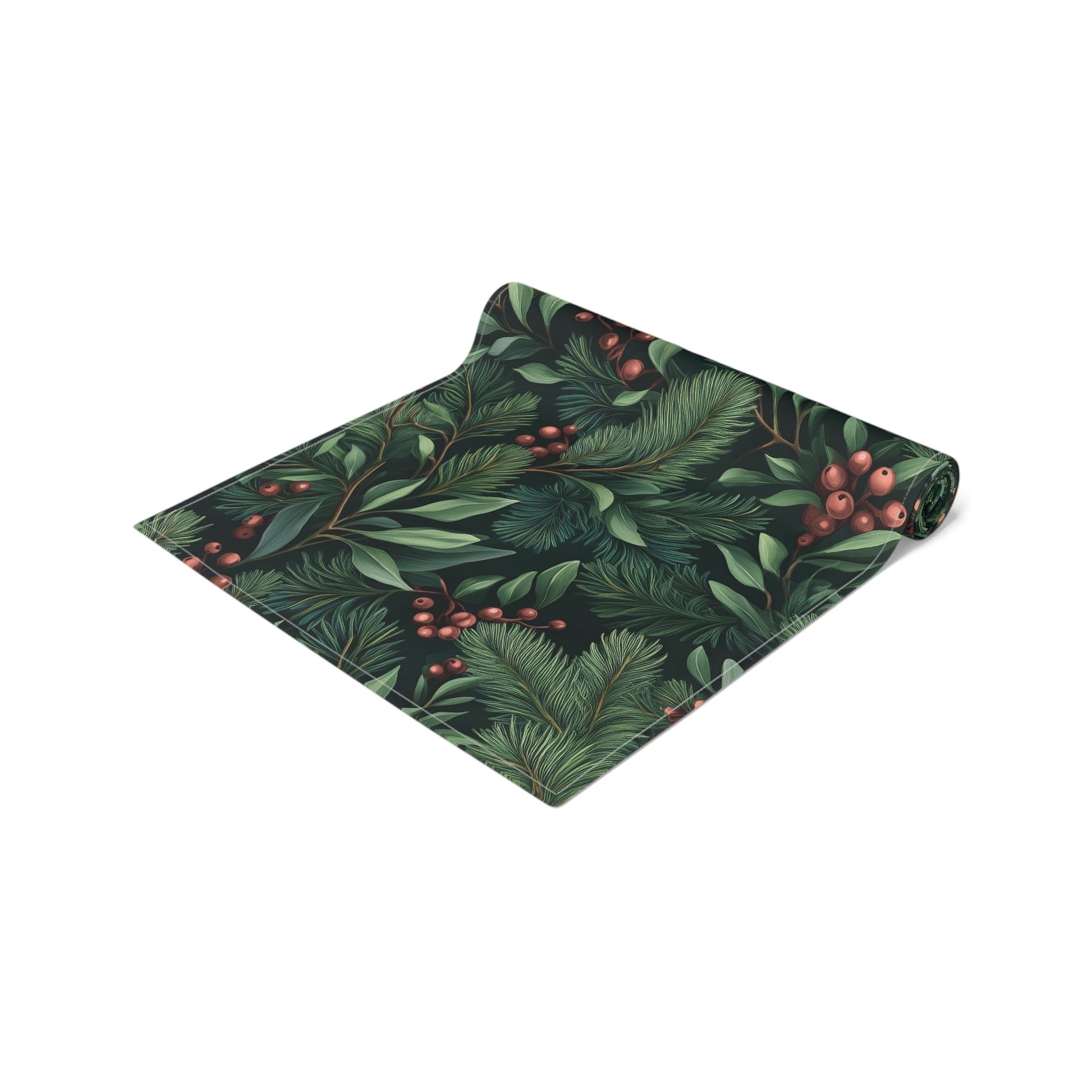 Greenery Table Runner, Festive Dining Decor, Holiday Table Linen, Nature Inspired Centerpiece, Christmas Farmhouse Table Setting, Winter - EternalAscension